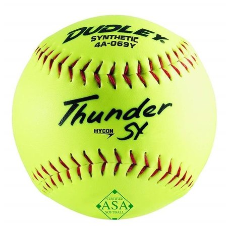 SPALDING SPORTS DIV RUSSELL Spalding Sports Div Russell 247451 12 in. Dudley ASA Poly Core Synthetic Cover Thunder SY Softball - Pack of 6 247451